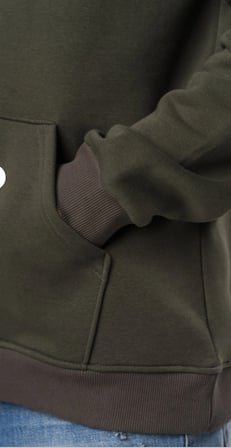 COAL CİTY Erkek Haki 3 İplik Şardonlu Oversize Kapüşonlu Sweatshirt Yumuşak Dokulu