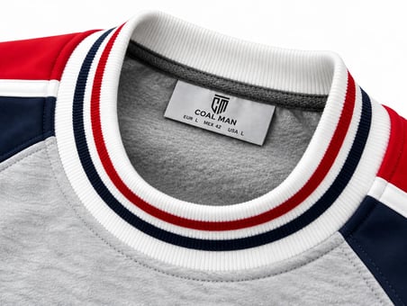 COAL CİTY Erkek Detaylı Renk Bloklu Sıfır Yaka Sweatshirt