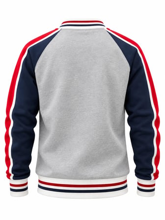 COAL CİTY Erkek Detaylı Renk Bloklu Sıfır Yaka Sweatshirt
