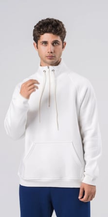 COAL CİTY Erkek Relaxed Fit Reglan Yarım Fermuarlı Kanguru Cepli Siyah Sweatshirt