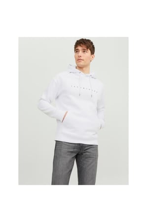 JACK&JONES JJESTAR JJ SWEAT HOOD NOOS BEYAZ