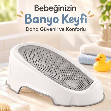 Silikon Fileli Bebek Banyo Yatağı | Kaymaz Bebek Banyo Oturağı