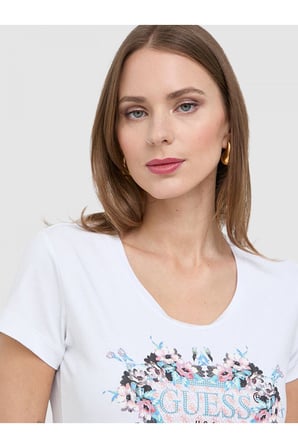 GUESS Flowers Triang Kadın Slim Fit T-shirt W4RI38J1314
