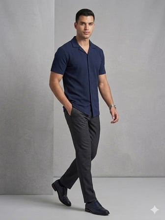 Centilmen Erkek Kısa Kollu Gömlek Yaka Düğme Detaylı T-Shirt 2412000