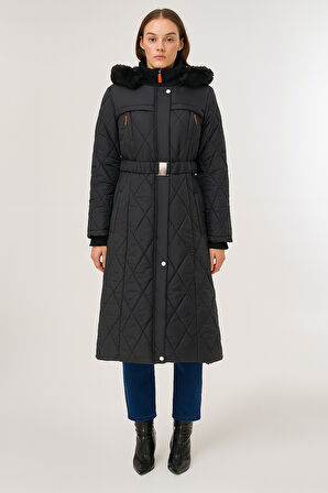 KAYRA Dik Yaka Fermuar Detaylı Kapitoneli Anorak Mont 27309