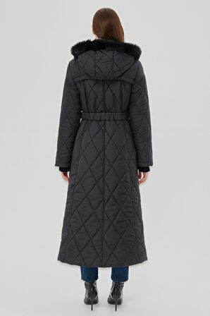 KAYRA Dik Yaka Fermuar Detaylı Kapitoneli Anorak Mont 27309