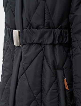 KAYRA Dik Yaka Fermuar Detaylı Kapitoneli Anorak Mont 27309