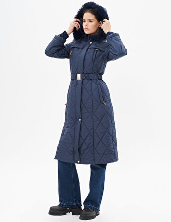 KAYRA Dik Yaka Fermuar Detaylı Kapitoneli Anorak Mont 27309