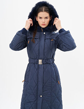 KAYRA Dik Yaka Fermuar Detaylı Kapitoneli Anorak Mont 27309