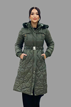 KAYRA Dik Yaka Fermuar Detaylı Kapitoneli Anorak Mont 27309