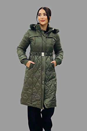 KAYRA Dik Yaka Fermuar Detaylı Kapitoneli Anorak Mont 27309