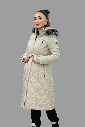 KAYRA Dik Yaka Fermuar Detaylı Kapitoneli Anorak Mont 27309