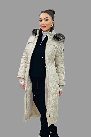 KAYRA Dik Yaka Fermuar Detaylı Kapitoneli Anorak Mont 27309