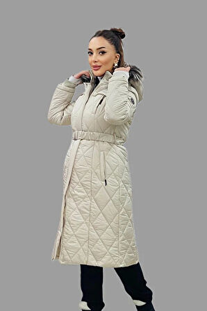 KAYRA Dik Yaka Fermuar Detaylı Kapitoneli Anorak Mont 27309