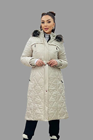 KAYRA Dik Yaka Fermuar Detaylı Kapitoneli Anorak Mont 27309