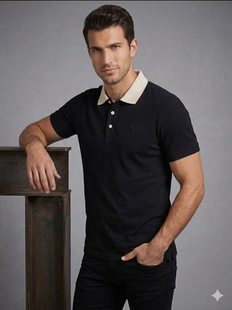 GUESS Erkek Polo Yaka Basic T-Shirt M5GP66J1314