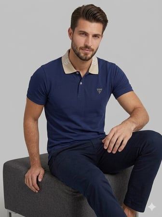 GUESS Erkek Polo Yaka Basic T-Shirt M5GP66J1314