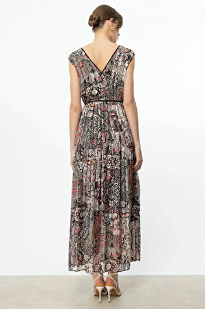 Kuşaklı Maxi Boy Elbise 5168-25
