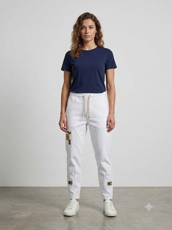 LAMAX Beyaz Bağcıklı Jogger Pantolon 4511
