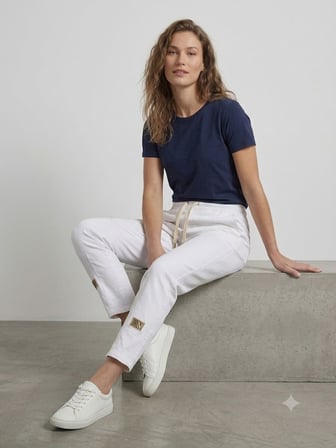 LAMAX Beyaz Bağcıklı Jogger Pantolon 4511