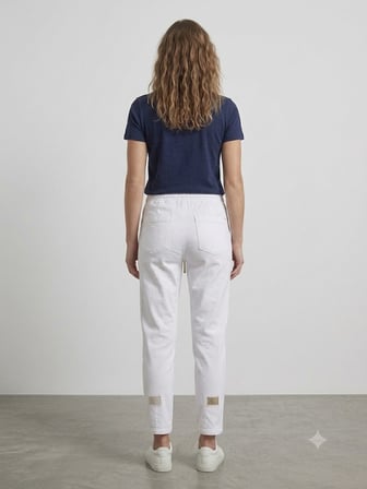 LAMAX Beyaz Bağcıklı Jogger Pantolon 4511