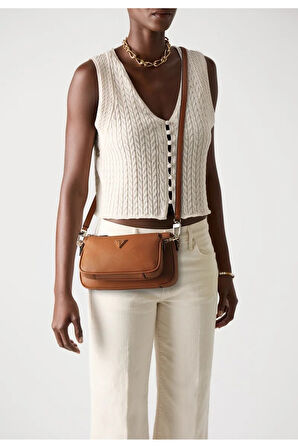 GUESS Logolu İki Parçalı Noelle Suni Deri Omuz Çantası  HWZG9672710