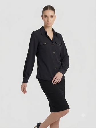 DOSSO DOSSİ OF WHİTE Aksesuar Detaylı Bluz 1426