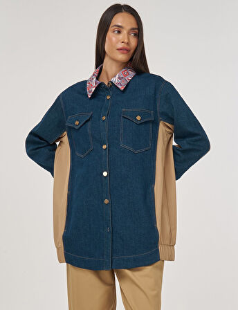 KAYRA Jakarlı Denim Ceket 13020