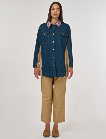 KAYRA Jakarlı Denim Ceket 13020