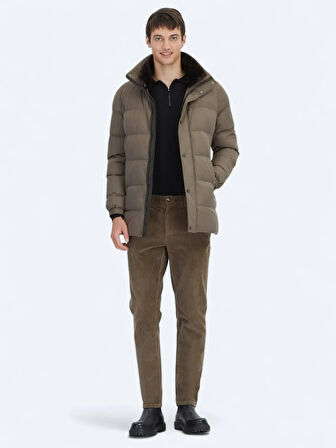 KİP Vizon Dik Yaka Casual Dokuma Kaban KBN-332-26k