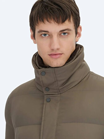 KİP Vizon Dik Yaka Casual Dokuma Kaban KBN-332-26k