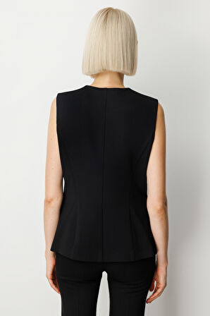 EKOL Kadın Kapak Cepli V Yaka Yelek 5037