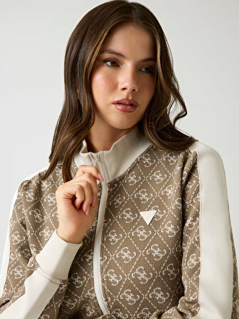 GUESS 4G Tam Fermuarlı Sweatshirt V5BQ16K1990