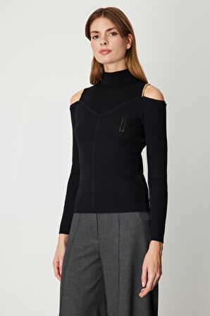 ON TRİKO Omuzları Açık Triko Kazak  60398-26k