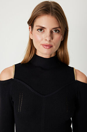 ON TRİKO Omuzları Açık Triko Kazak  60398-26k