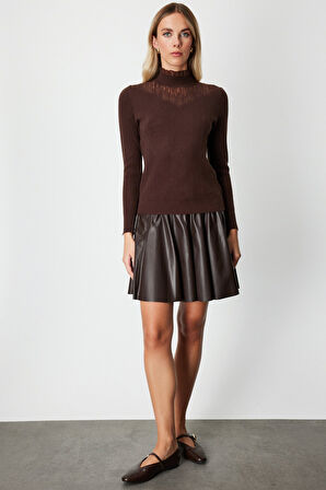 ON TRİKO Tül Detaylı Fitilli Triko Kazak 60341-26k