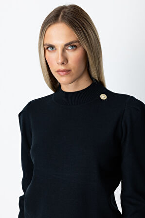 ON TRİKO Dik Yaka Düğme Detaylı Kazak 65331