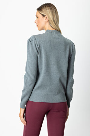 ON TRİKO Dik Yaka Düğme Detaylı Kazak 65331