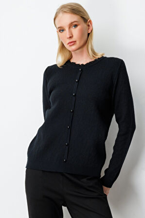 Fırfır Detaylı Triko Kazak 65368-26k