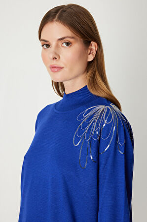 ON TRİKO Omzu Zincir İşlemeli Triko Kazak 65381