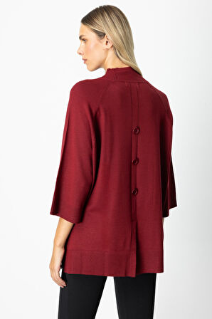 ON TRİKO Arkası Düğmeli Truvakar Kol Kazak 65310