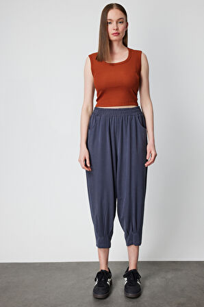 ON TRİKO Fitilli Kolsuz Crop Bluz 61396