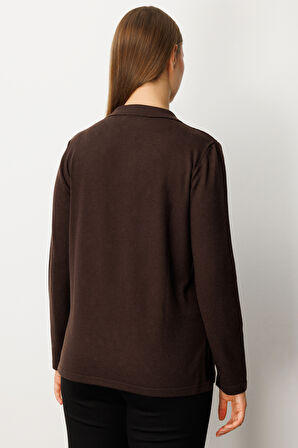 ON TRİKO İnci Detaylı Polo Yaka Triko Kazak 63381-26k