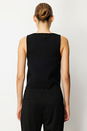 ON TRİKO Önü Pullu Triko Kumaş Yelek 60918-26k