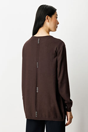 ON TRİKO Kabartma Desenli Cepli Triko Kazak 65344-26k