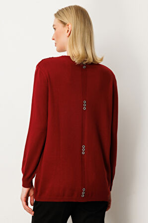 ON TRİKO Kabartma Desenli Cepli Triko Kazak 65344-26k