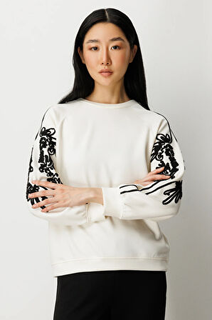 ON TRİKO Kolları İşlemeli Sweat 66323-26k