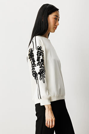 ON TRİKO Kolları İşlemeli Sweat 66323-26k