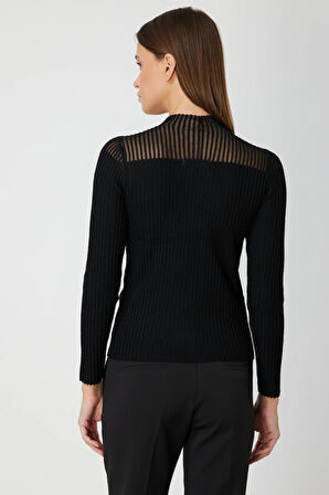 ON TRİKO Yakası Transparan Taşlı Triko Kazak 60340-26k