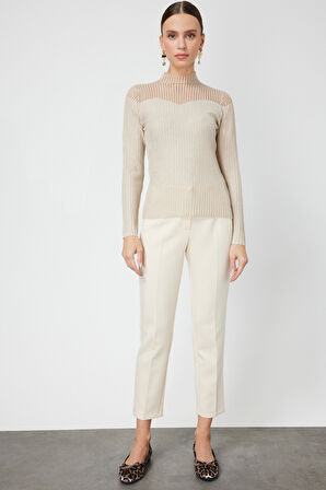 ON TRİKO Yakası Transparan Taşlı Triko Kazak 60340-26k